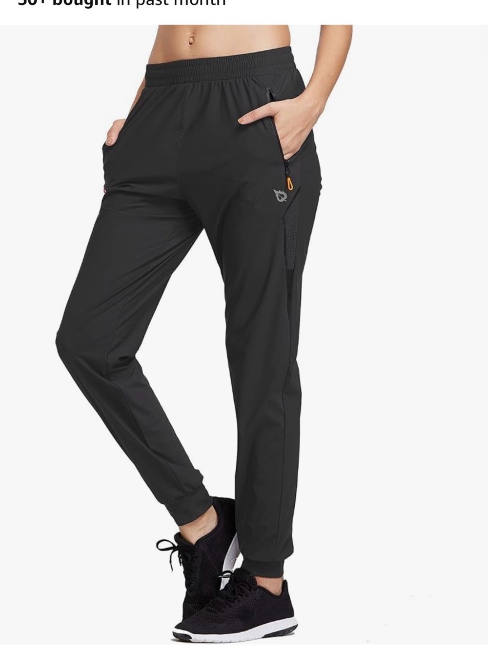 Baleaf Black Women's Joggers with Zip Pockets